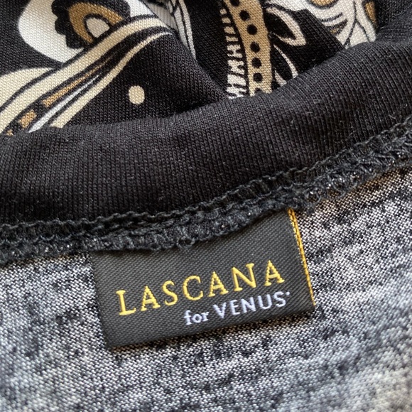 LASCANA for Venus Cold-shoulder Mini Dress Black Paisley XS - Picture 6 of 10